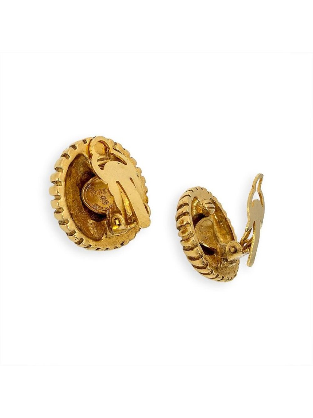 Chanel Rhinestone Earrings Gold - Picture 2 of 4